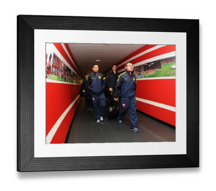 Framed Print : Alex Oxlade-Chamberlain, Wojciech Szczesny and Santi Cazorla (Arsenal). Arsenal 1: 3 Bayern Munich