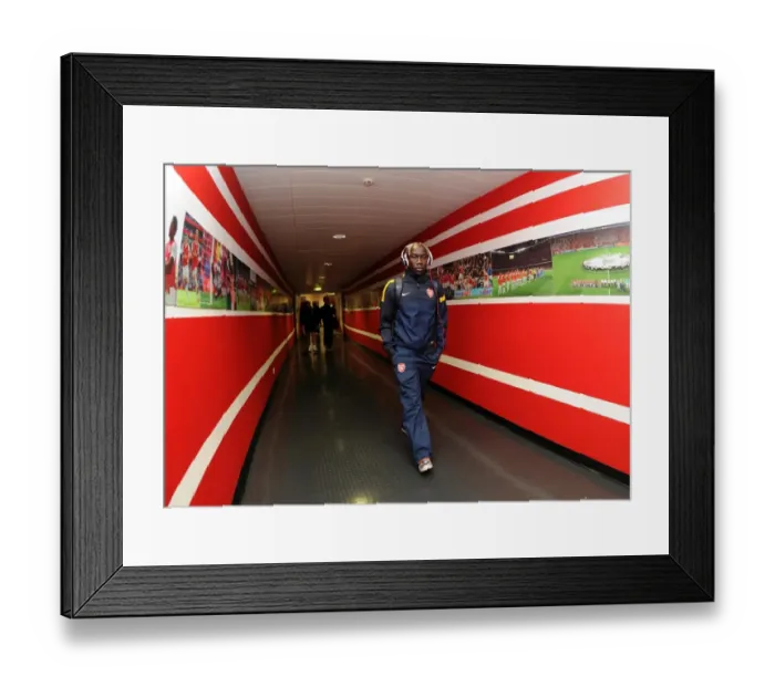 Framed Print : Bacary Sagna: Arsenal vs Bayern Munich, Round of 16, 1st Leg (19 / 2 / 13)