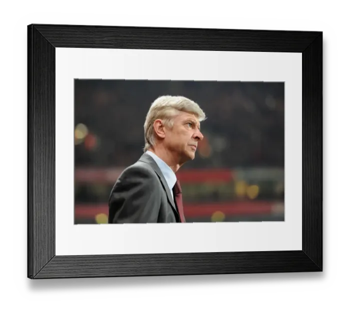 Framed Print : Arsene Wenger Leads Arsenal Against Bayern Munchen in UEFA Champions League