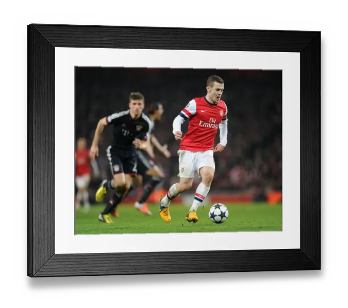 Framed Print : Jack Wilshere: Arsenal's Midfield Maestro Faces Bayern Munich in the UEFA Champions League