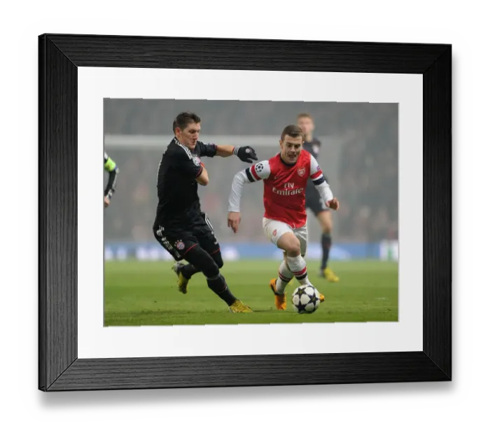 Framed Print : Clash of Midfield Titans: Wilshere vs. Schweinsteiger (Arsenal vs. Bayern Munich, 2013 Champions League) Framed Print : Clash of Midfield Titans: Wilshere vs. Schweinsteiger (Arsenal vs. Bayern Munich, 2013 Champions League)