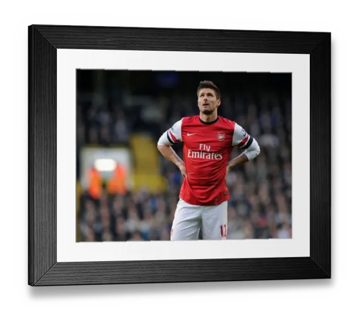 Framed Print : Giroud vs. Tottenham: A Premier League Rivalry - Arsenal's Star Forward Faces Off