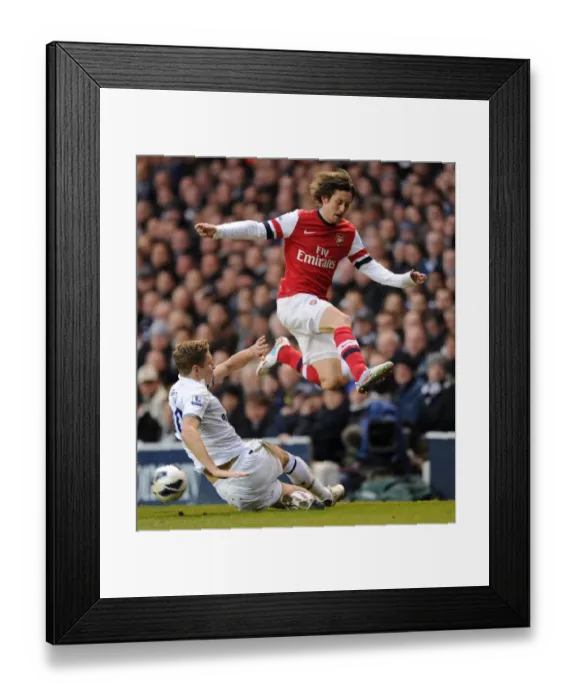 Framed Print : Clash of Titans: Rosicky vs. Dawson - A Football Battle at White Hart Lane (2012-13) Framed Print : Clash of Titans: Rosicky vs. Dawson - A Football Battle at White Hart Lane (2012-13)