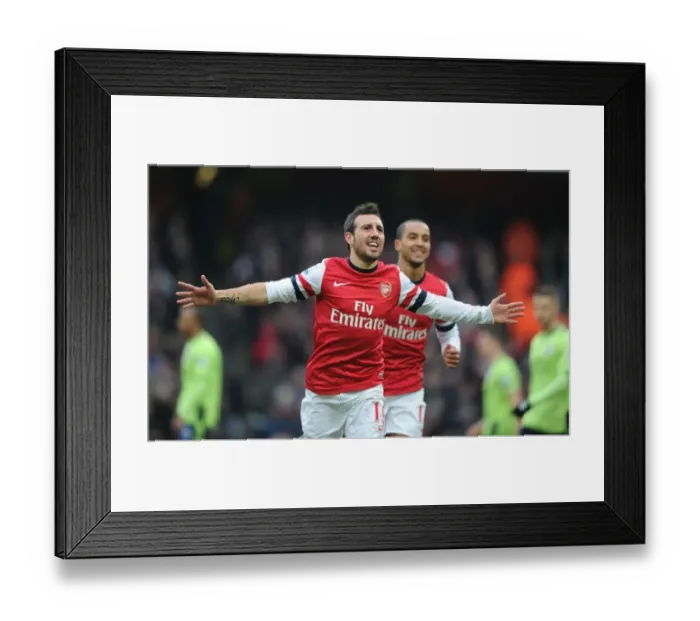 Framed Print : Santi Cazorla's Thrilling Goal: Arsenal's Victory over Aston Villa, Premier League 2012-13