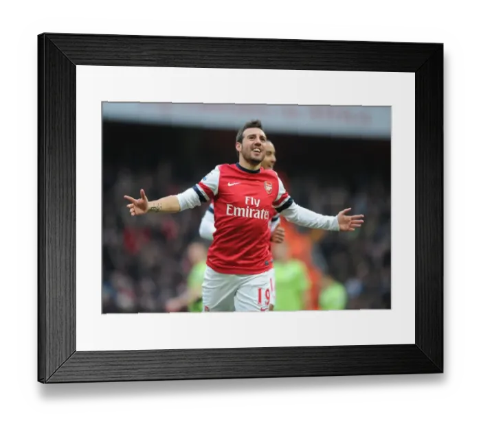 Framed Print : Santi Cazorla's Thrilling Goal: Arsenal vs. Aston Villa, Premier League 2012-13