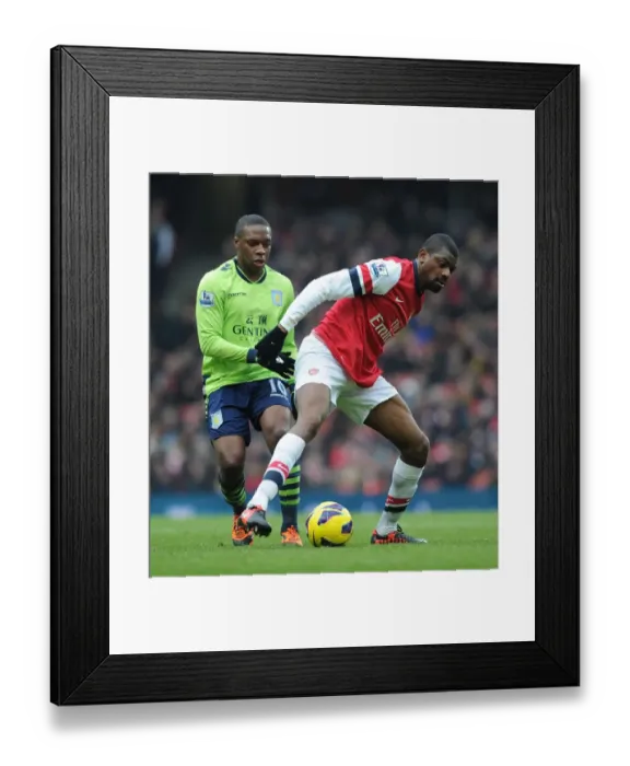 Framed Print : Clash at Emirates: Abou Diaby vs. Charles N'Zogbia
