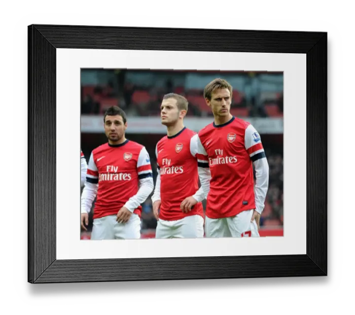 Framed Print : Nacho Monreal Readies for Arsenal vs. Aston Villa Clash (2012-13)