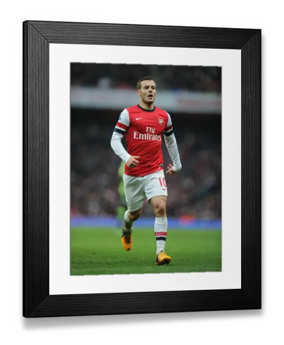 Framed Print : Jack Wilshere: Arsenal Midfielder in Action against Aston Villa, Premier League 2012-13