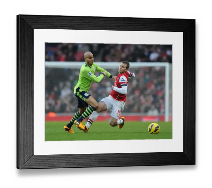 Framed Print : Arsenal vs Aston Villa: Wilshere vs El Ahmadi - Premier League Showdown