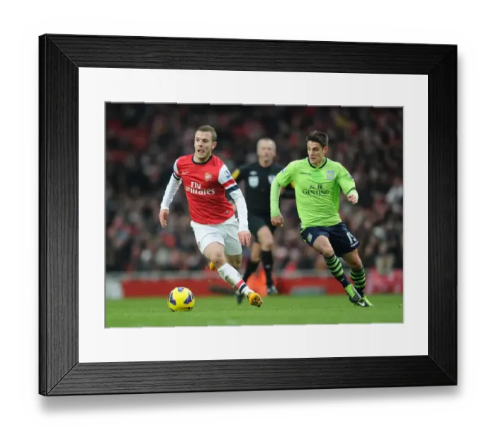 Framed Print : Jack Wilshere Outmaneuvers Ashley Westwood: Premier League Showdown (2012-13)