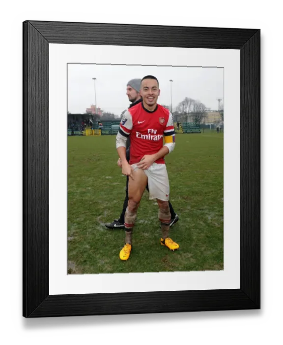 Framed Print : Nico Yennaris (Arsenal) celebrates after the match. Inter Milan U19 0: 1 Arsenal U19 Framed Print : Nico Yennaris (Arsenal) celebrates after the match. Inter Milan U19 0: 1 Arsenal U19