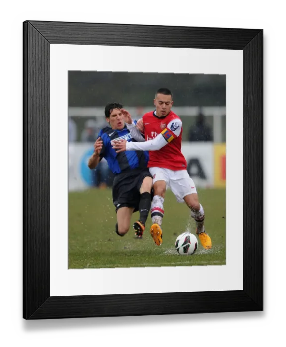 Framed Print : Nico Yennaris vs. Belloni: Inter Milan U19 vs. Arsenal U19 NextGen Series Clash, Milan, Italy (2013)