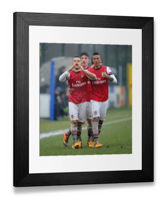 Framed Print : Nico Yennaris and Martin Angha Celebrate Goal for Arsenal U19 against Inter Milan U19 in NextGen Series, Milan 2013 Framed Print : Nico Yennaris and Martin Angha Celebrate Goal for Arsenal U19 against Inter Milan U19 in NextGen Series, Milan 2013