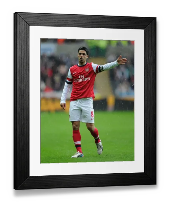 Framed Print : Mikel Arteta Leads Arsenal at Swansea City, Premier League 2012-13