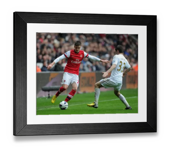 Framed Print : Clash at Liberty: Jenkinson vs. Davies, Swansea vs. Arsenal, Premier League 2012-13 Framed Print : Clash at Liberty: Jenkinson vs. Davies, Swansea vs. Arsenal, Premier League 2012-13
