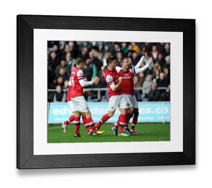 Framed Print : Monreal and Giroud Celebrate First Goal: Swansea City vs. Arsenal, Premier League 2012-13 Framed Print : Monreal and Giroud Celebrate First Goal: Swansea City vs. Arsenal, Premier League 2012-13