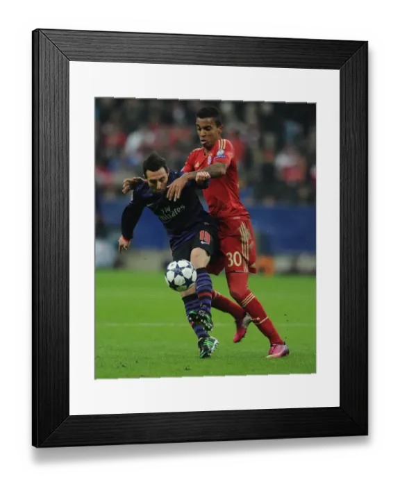 Framed Print : Clash of Midfield Titans: Santi Cazorla vs. Luiz Gustavo - Arsenal vs. Bayern Munich, UEFA Champions League 2013