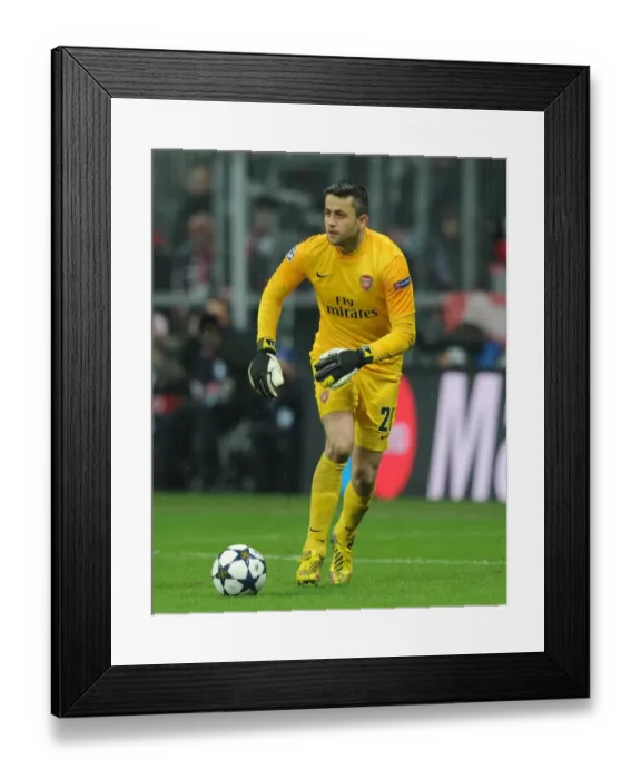 Framed Print : Lukasz Fabianski: Arsenal's Unyielding Guardian at Bayern Munich's Allianz Arena (UEFA Champions League 2012-13)