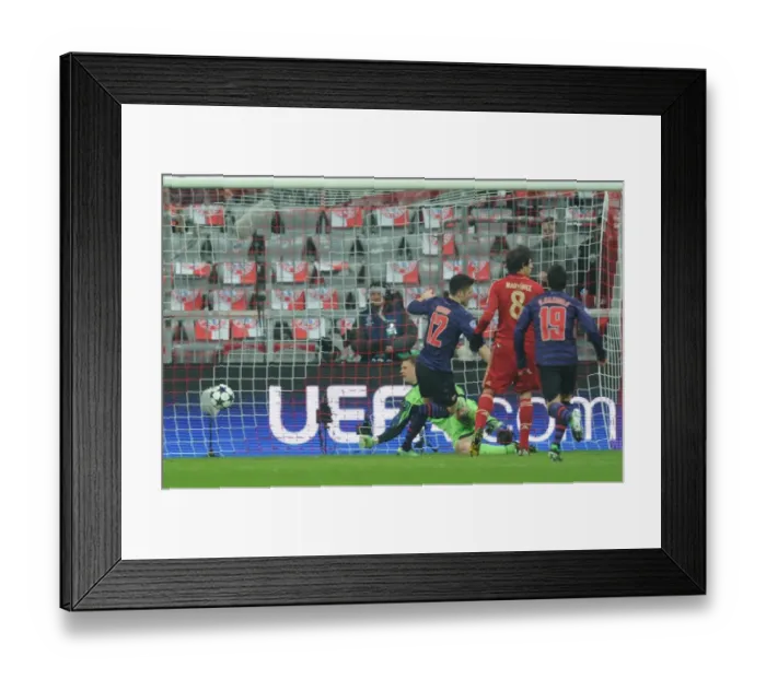 Framed Print : Olivier Giroud Scores Past Manuel Neuer: Arsenal's Historic Goal vs. Bayern Munich in Champions League Framed Print : Olivier Giroud Scores Past Manuel Neuer: Arsenal's Historic Goal vs. Bayern Munich in Champions League