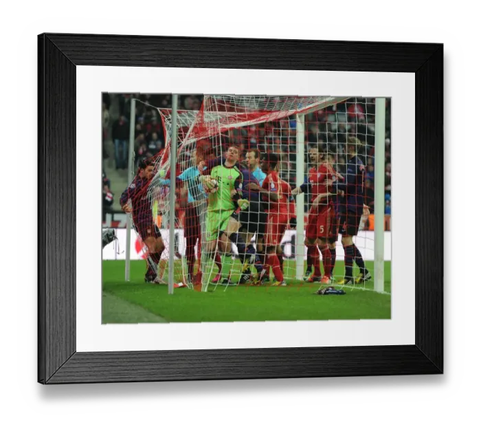 Framed Print : Koscielny's Determined Battle with Neuer: Arsenal vs. Bayern Munich, UEFA Champions League 2012-13