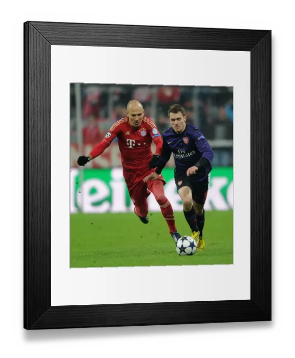 Framed Print : Clash of Stars: Ramsey vs. Robben - UEFA Champions League 2013: Bayern Munich vs. Arsenal