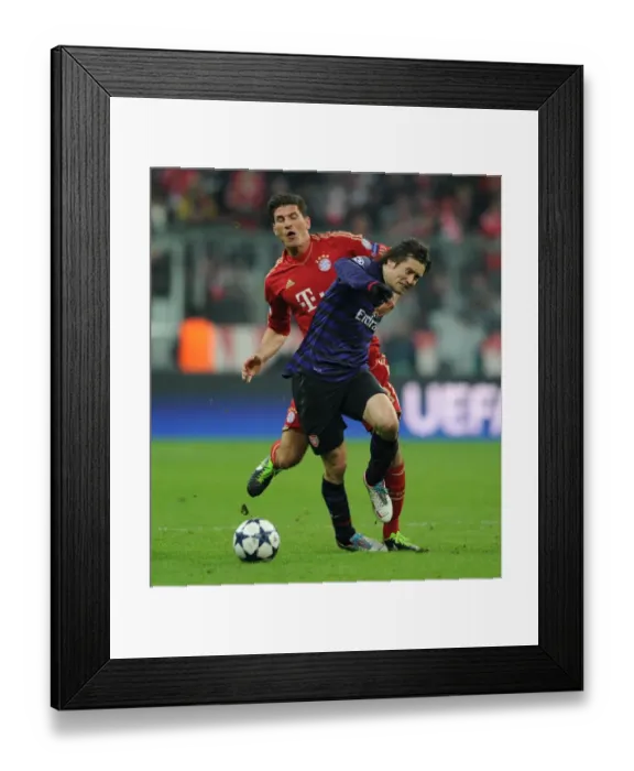 Framed Print : Clash of Stars: Rosicky vs. Gomez - The Intense Battle at the Allianz Arena (Bayern Munich vs. Arsenal 2012-13)