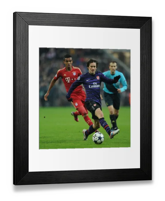 Framed Print : Rosicky vs Gustavo: A Battle in the UEFA Champions League Between Bayern Munich and Arsenal FC Framed Print : Rosicky vs Gustavo: A Battle in the UEFA Champions League Between Bayern Munich and Arsenal FC