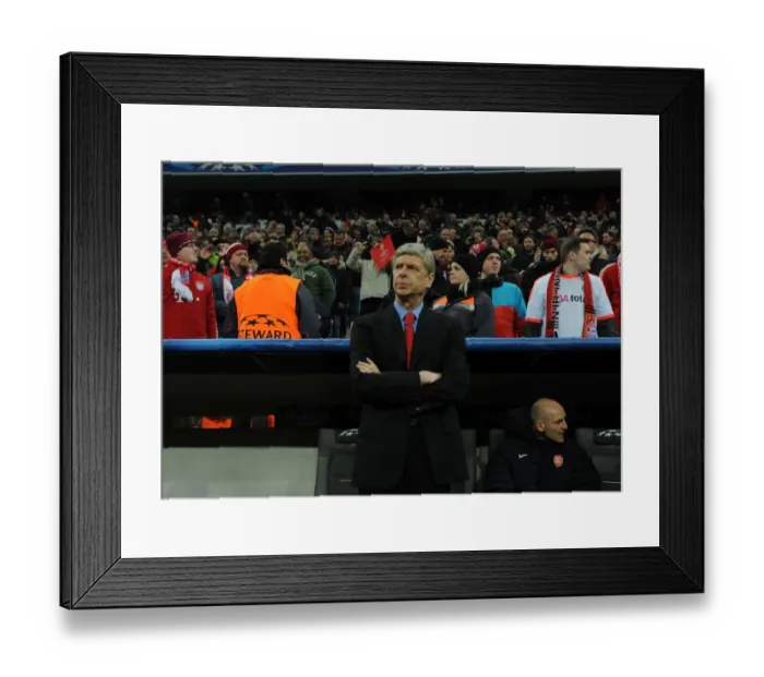 Framed Print : Arsene Wenger Faces Bayern Munich in the 2012-13 UEFA Champions League Framed Print : Arsene Wenger Faces Bayern Munich in the 2012-13 UEFA Champions League