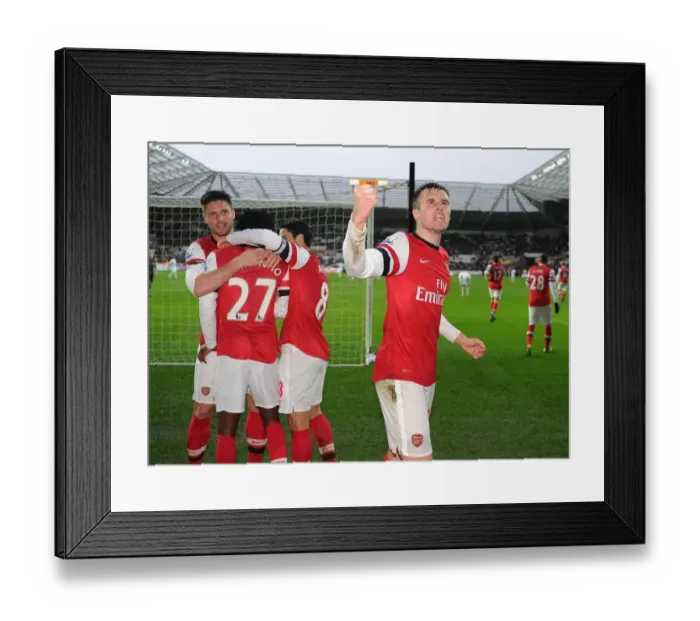 Framed Print : Carl Jenkinson's Exultant Moment: Arsenal's Goal Against Swansea City, Premier League 2012-13