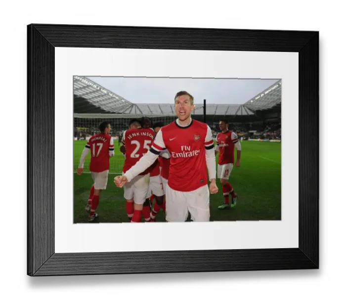 Framed Print : Per Mertesacker Celebrates Arsenal's Second Goal vs Swansea City, March 2013 Framed Print : Per Mertesacker Celebrates Arsenal's Second Goal vs Swansea City, March 2013