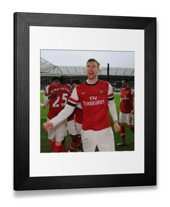 Framed Print : Per Mertesacker's Euphoric Reaction to Arsenal's Second Goal vs Swansea City (Mar 2013) Framed Print : Per Mertesacker's Euphoric Reaction to Arsenal's Second Goal vs Swansea City (Mar 2013)