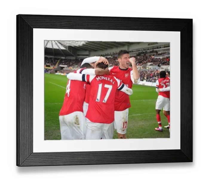 Framed Print : Giroud and Monreal Celebrate Arsenal's Goal Against Swansea City (2013) Framed Print : Giroud and Monreal Celebrate Arsenal's Goal Against Swansea City (2013)