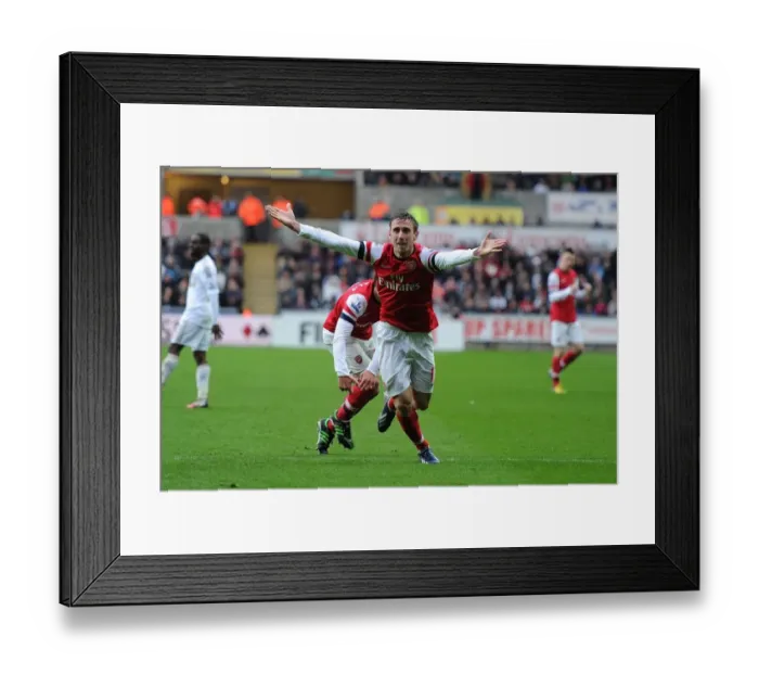 Framed Print : Nacho Monreal Scores First Goal: Swansea City vs. Arsenal, Premier League 2012-13 Framed Print : Nacho Monreal Scores First Goal: Swansea City vs. Arsenal, Premier League 2012-13