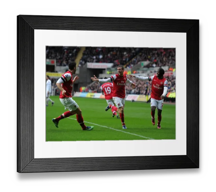 Framed Print : Monreal, Giroud, and Gervinho's Unforgettable First Goal for Arsenal: Swansea City (2012-13)