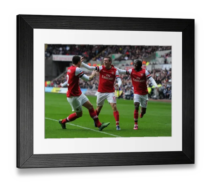 Framed Print : Arsenal's Unforgettable First Goal: Monreal, Giroud, and Gervinho Celebrate at Swansea City (2012-13) Framed Print : Arsenal's Unforgettable First Goal: Monreal, Giroud, and Gervinho Celebrate at Swansea City (2012-13)