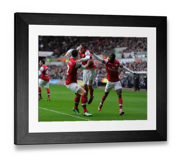 Framed Print : Monreal, Giroud, and Gervinho's Unforgettable First Goal for Arsenal at Swansea City (2012-13)