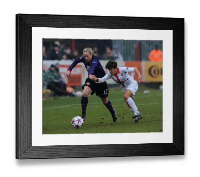 Framed Print : Battle of the Stars: Gemma Davison vs. Elisa Bartoli in the UEFA Women's Champions League Quarterfinals