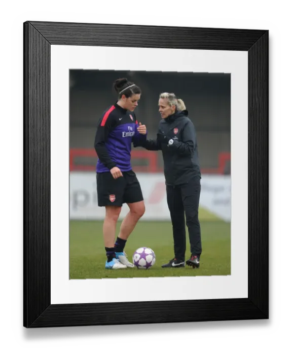 Framed Print : Shelley Kerr and Jennifer Beattie: Pre-Match Chat before Arsenal Ladies UEFA Women's Champions League Quarterfinal Framed Print : Shelley Kerr and Jennifer Beattie: Pre-Match Chat before Arsenal Ladies UEFA Women's Champions League Quarterfinal