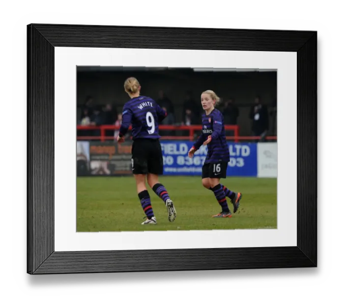Framed Print : Arsenal Ladies FC Triumph: Kim Little and Ellen White Celebrate Goals Against ASD Torres CF in UEFA Women's Champions League Quarterfinals Framed Print : Arsenal Ladies FC Triumph: Kim Little and Ellen White Celebrate Goals Against ASD Torres CF in UEFA Women's Champions League Quarterfinals