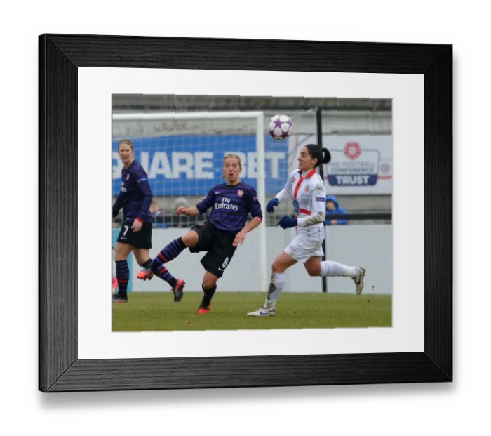Framed Print : Arsenal Ladies vs. ASD Torres CF: Nobbs vs. Domenichetti in Intense Quarterfinal Clash of UEFA Women's Champions League Framed Print : Arsenal Ladies vs. ASD Torres CF: Nobbs vs. Domenichetti in Intense Quarterfinal Clash of UEFA Women's Champions League