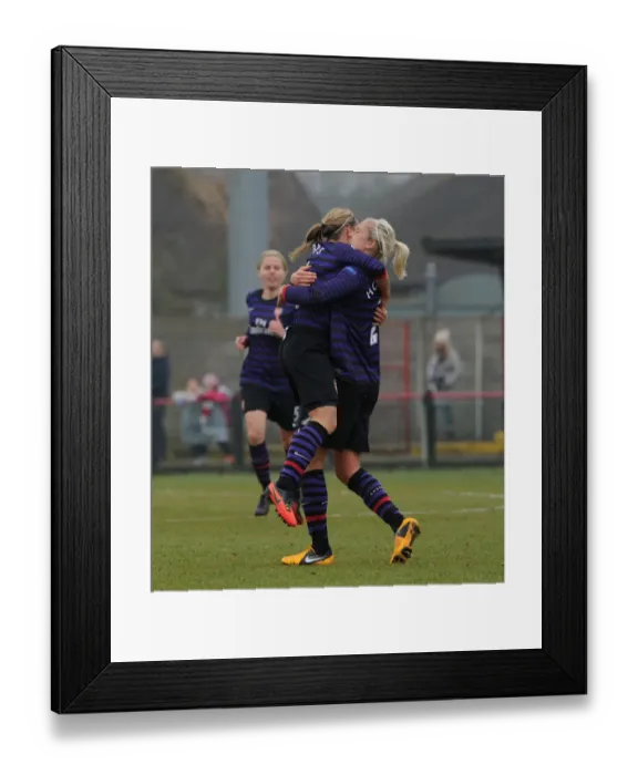 Framed Print : Euphoric Goal Celebration: Jordan Nobbs and Steph Houghton of Arsenal Ladies FC in UEFA Women's Champions League Quarterfinals Framed Print : Euphoric Goal Celebration: Jordan Nobbs and Steph Houghton of Arsenal Ladies FC in UEFA Women's Champions League Quarterfinals