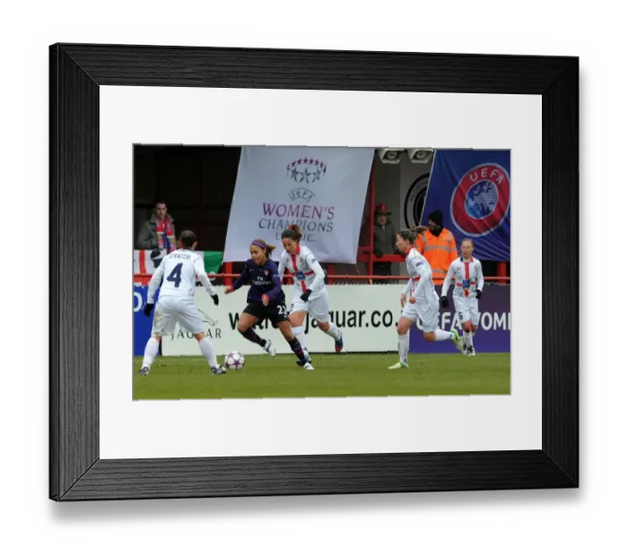 Framed Print : Clash in the Champions League: Alex Scott vs. Daniela Stracchi, Arsenal vs. Torres Framed Print : Clash in the Champions League: Alex Scott vs. Daniela Stracchi, Arsenal vs. Torres