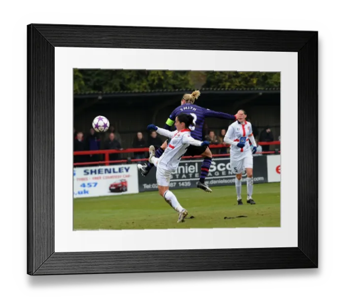 Framed Print : Kelly Smith Scores Dramatic Goal Against ASD Torres CF in Arsenal Ladies UEFA Women's Champions League Quarterfinal