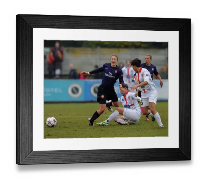 Framed Print : Ellen White vs. Sandy Maendly: Foul in Arsenal Ladies UEFA Women's Champions League Quarterfinal Framed Print : Ellen White vs. Sandy Maendly: Foul in Arsenal Ladies UEFA Women's Champions League Quarterfinal