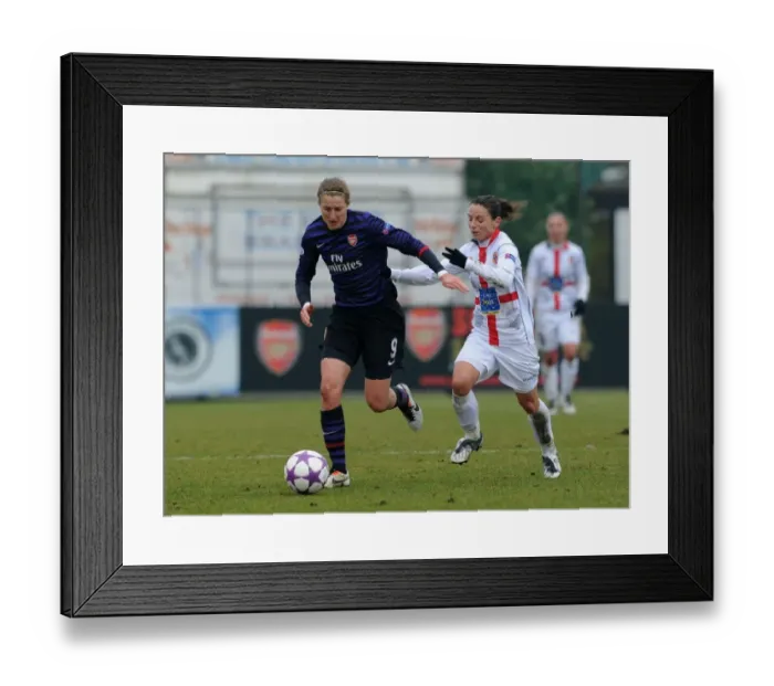 Framed Print : Arsenal Ladies vs. ASD Torres CF: Ellen White vs. Daniela Stracchi in UEFA Women's Champions League Quarterfinals