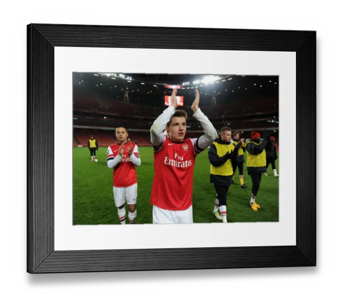 Framed Print : Thomas Eisfeld Celebrates Quarter Final Victory: Arsenal U19 vs. PFC CSKA U19, NextGen Series