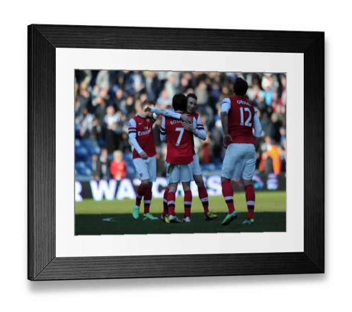 Framed Print : Celebrating Victory: Koscielny and Rosicky Rejoice After Arsenal's Win at West Bromwich Albion, 2013 Framed Print : Celebrating Victory: Koscielny and Rosicky Rejoice After Arsenal's Win at West Bromwich Albion, 2013