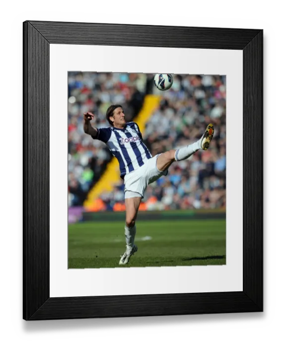 Framed Print : Jonas Olsson Faces Arsenal: West Bromwich Albion vs Arsenal, Premier League 2012-13