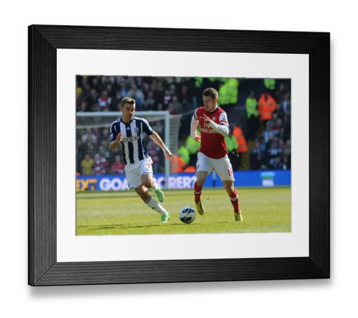 Framed Print : Aaron Ramsey vs. James Morrison: Battle in the Midfield - West Bromwich Albion vs. Arsenal, Premier League 2012-13