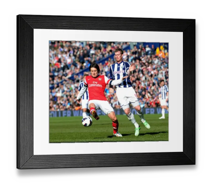 Framed Print : Arsenal's Tomas Rosicky Fends Off Chris Brunt's Pressure in Premier League Clash (West Bromwich Albion vs Arsenal, 2012-13) Framed Print : Arsenal's Tomas Rosicky Fends Off Chris Brunt's Pressure in Premier League Clash (West Bromwich Albion vs Arsenal, 2012-13)
